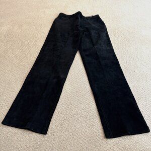 Brandon Thomas Suede Leather Pants Jeans Straight Leg Black Boho Gypsy Size 10